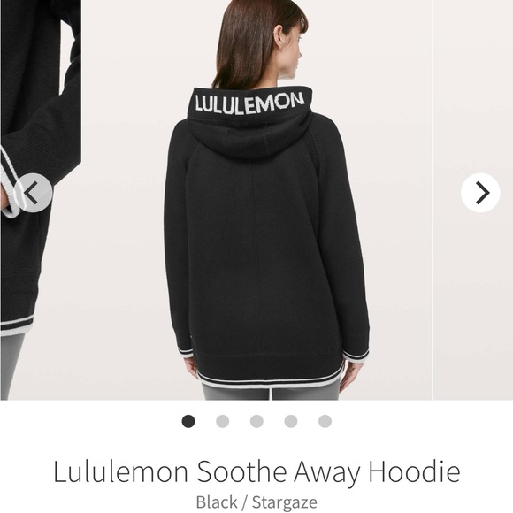 lululemon athletica Other - Rare Lululemon Soothe Away sweater Hoodie- size 4. Black with white accents.